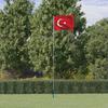 Vidaxl Flag of Turkey with Mast, 5.55 M, Aluminum