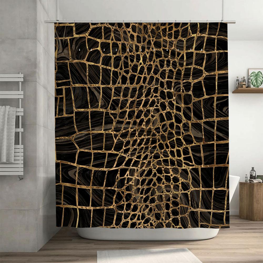 Modern Black Spider Web Shower Curtain Luxury Bathroom Decor