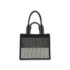 FILA Golf Series Classic Striped Fabric Tote Bag With Hidden Zipper Pocket Women tote bags Black A13W545163FBK
