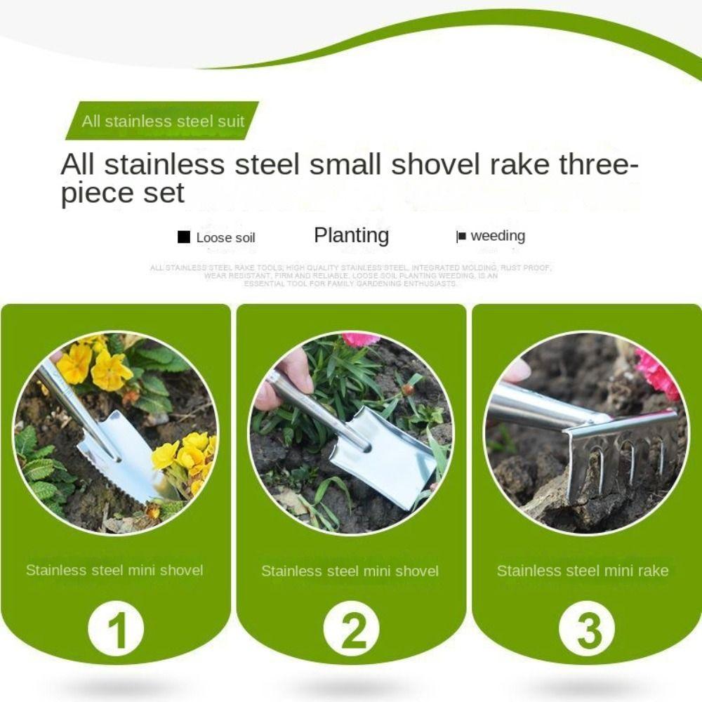 Digging Garden Shovel Bonsai Soil Shovel Rake Portable Stainless Steel Gardening Spade  Beach Play