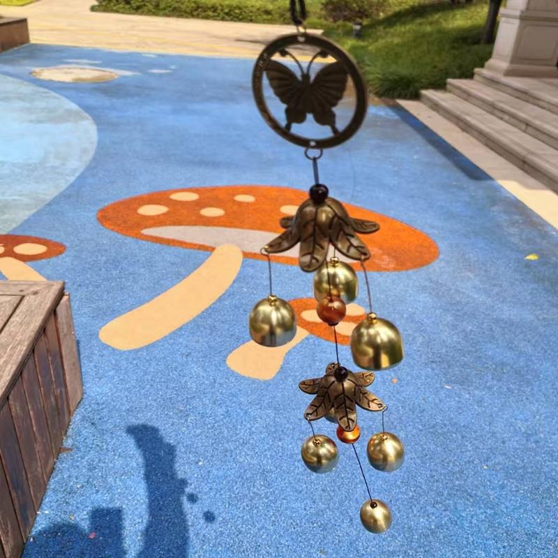 Butterfly Design Alloy Wind Chimes Rustproof Metal Hanging Bells Ornament For Home Office Shop Cultural Decoration