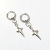 Gothic Punk Style Earrings Metal Drop Earrings Silver Color Star Crosses Pendant