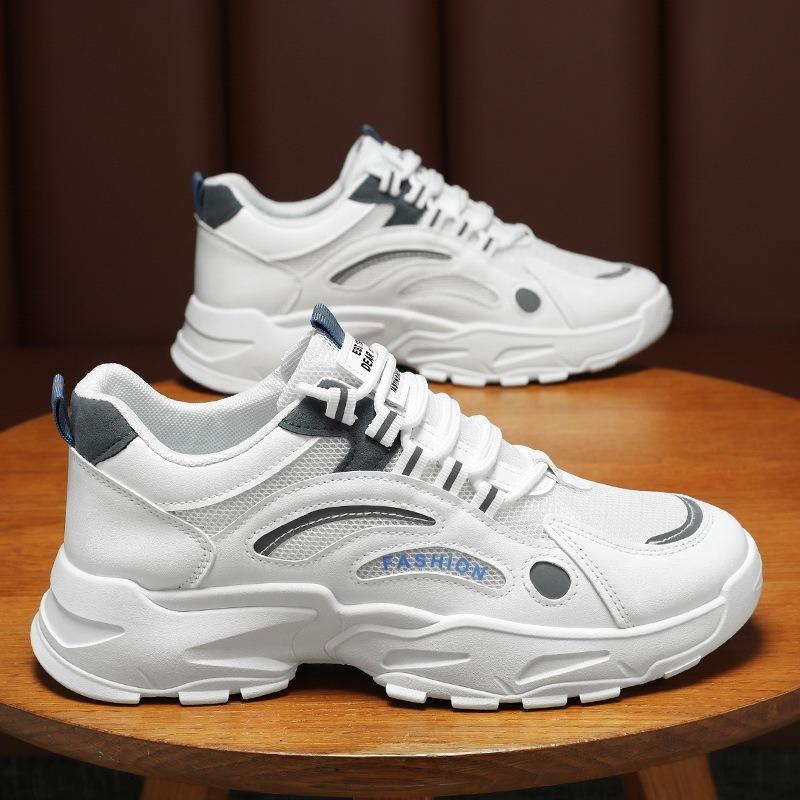 Mens Sports Running Shoes Autumn Fashion Breathable Mesh Comfortable Beige Casual Sneakers