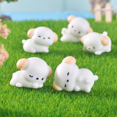 New Micro-landscape Creative Little White Dog Diy Decorative Accessories, Doll House Landscaping, Car Mini Ornaments