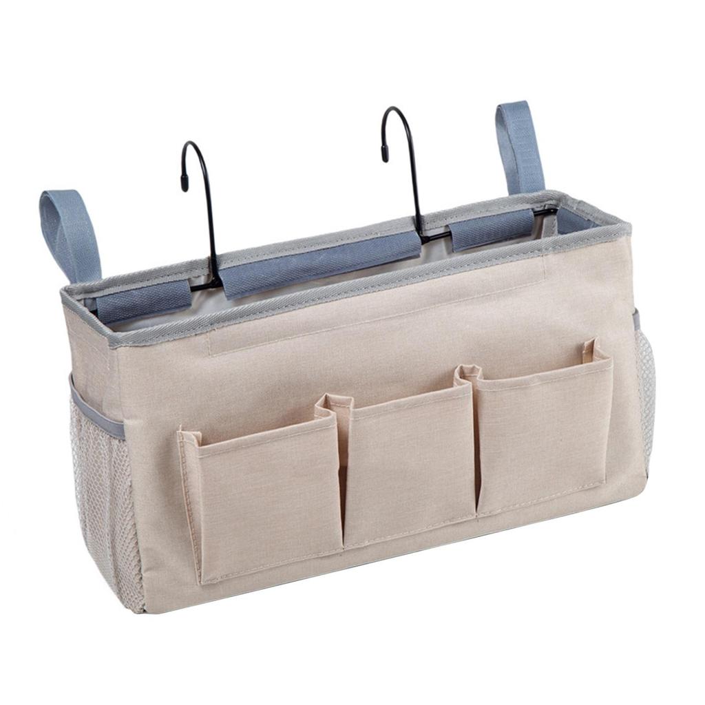 Bedside Caddy Storage Bag with Side Mesh Pockets Remote Book Keys Hanging Bed Storage Organizer Bag Can hold Glasses,Book, Key