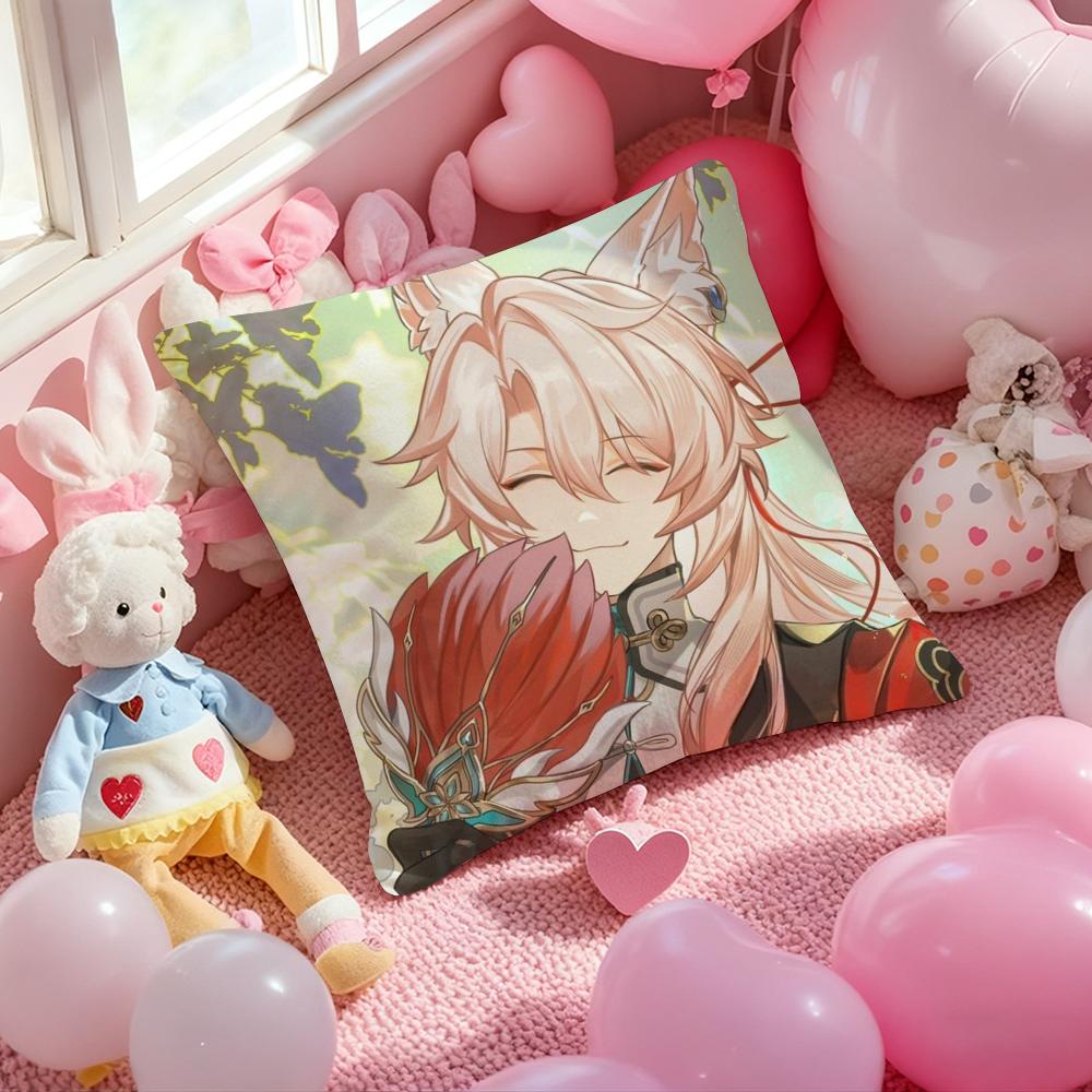 Honkai Star Rail Cushion Cover Pattern Printed Pillowcase for Living Room Sofa Cushion Cover & Bedroom Decor