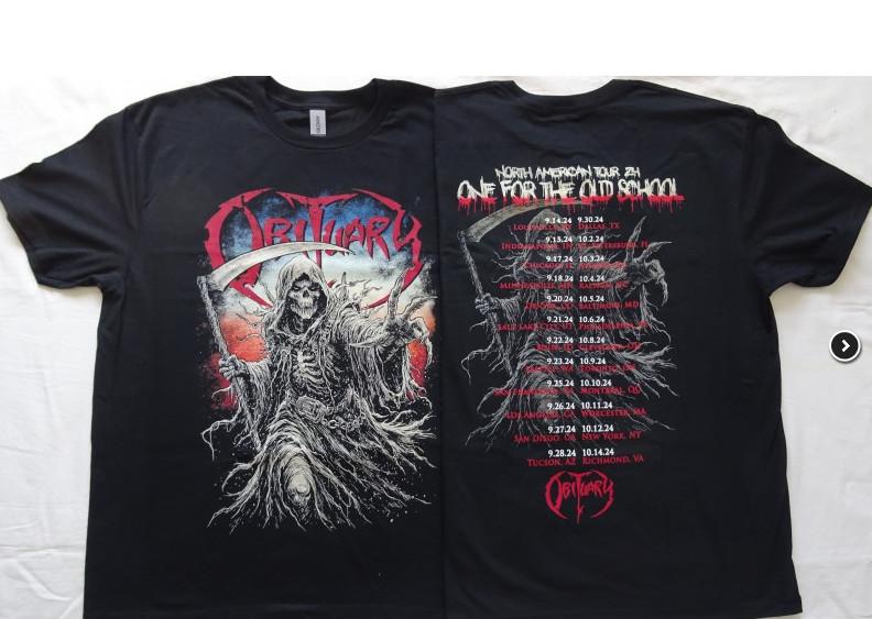Reaper Tour 2026 North America Obituary Florida Death Metal Old School Shirt M