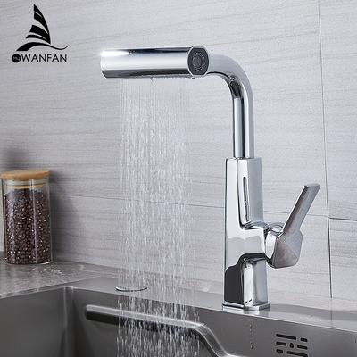 Grifos de Cocina Caño Modo Ducha Útil Grifos de Latón para Fregadero Mezcladores de Palanca Única Extraíbles Grifo Grifo de Agua Caliente Fría Grifo 866111