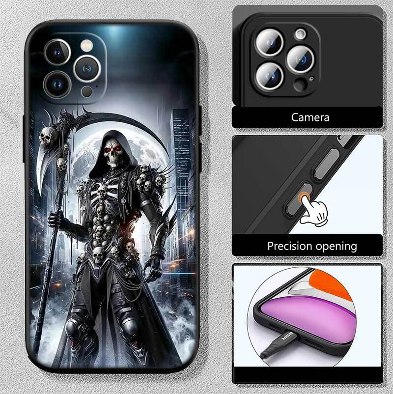 Skeleton Skull Shockproof Phone Case for iPhone 6 6s 7 8 11 12 13 14 15 16 17 16E XS Pro Max XR X SE Air