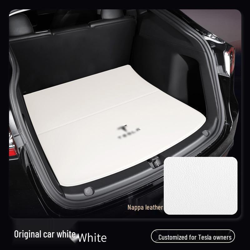 Tesla Model Y/3 Front & Rear Trunk Mats - Leather Style, Full Coverage, Refresh Version