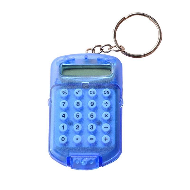Mini Calculator Cute Cartoon with Keychain 8 Digits Display Portable Pocket Size Calculator for Children Students School Gifts