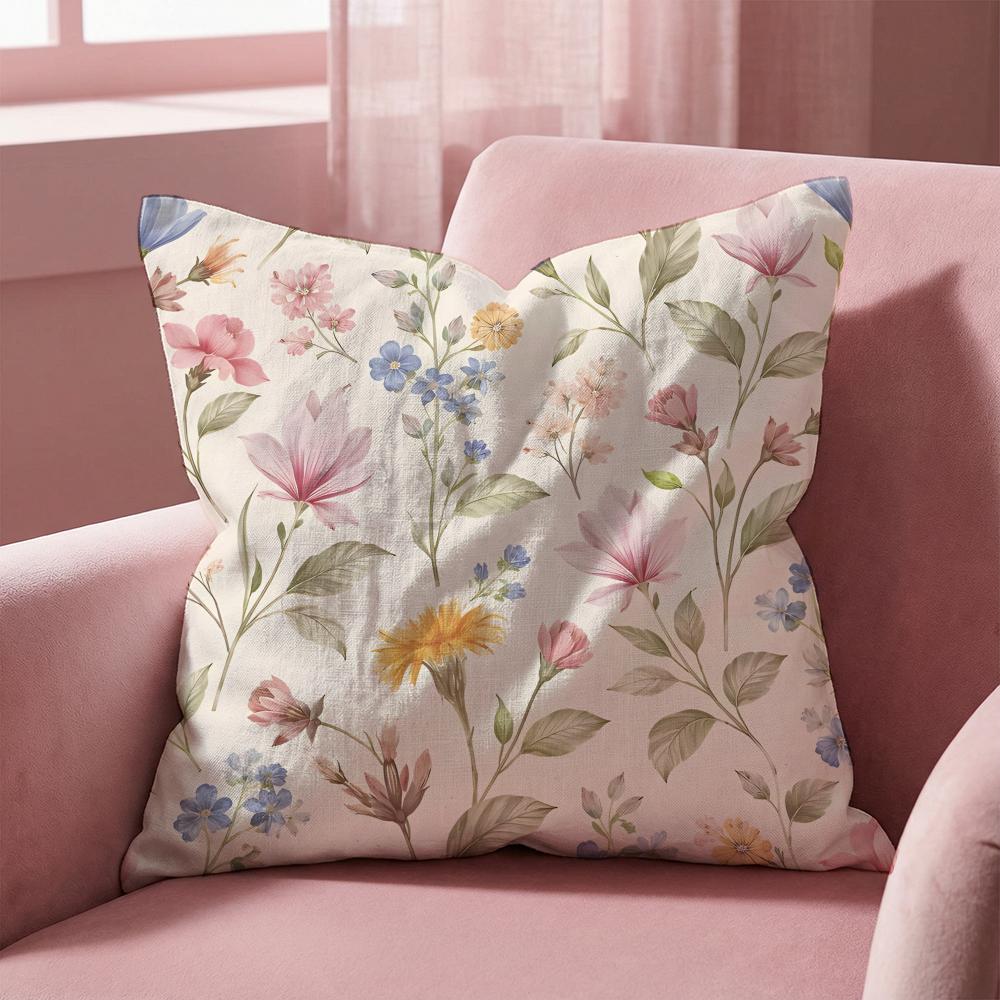 Flowers and Plants Cushion Cover MultiScene Pillow Cover for Home Car Reversible Soft Durable for Daily Use