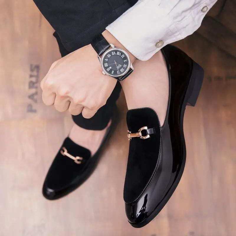 Fashion Fashion 2024 Slip-on Pointed Toe Male Casual Shoe Pu Classic Original Legitimate New In Social Comfortable Men's Leather Shoes