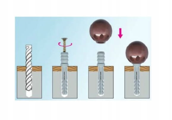 Zarážka do dveří 8x60mm bílá s hmoždinkou