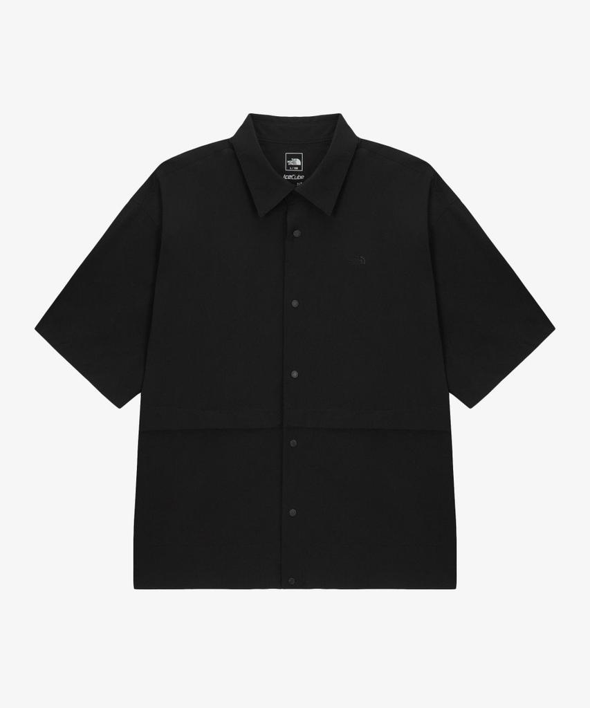 Noseupeiseu Nh8Ss22A Men'S Ice Cube Short Sleeve Shacket Black