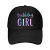 Birthday Girl Blue Purple Pink Glitter Lettering Mesh Baseball Cap Casual Hat Outdoor For Womens Unisex FeUnisex