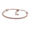925 Silver Women's Bracelet with Heart T-shaped Buckle and Adjustable Bracelet, Fashionable DIY Jewelry Gift