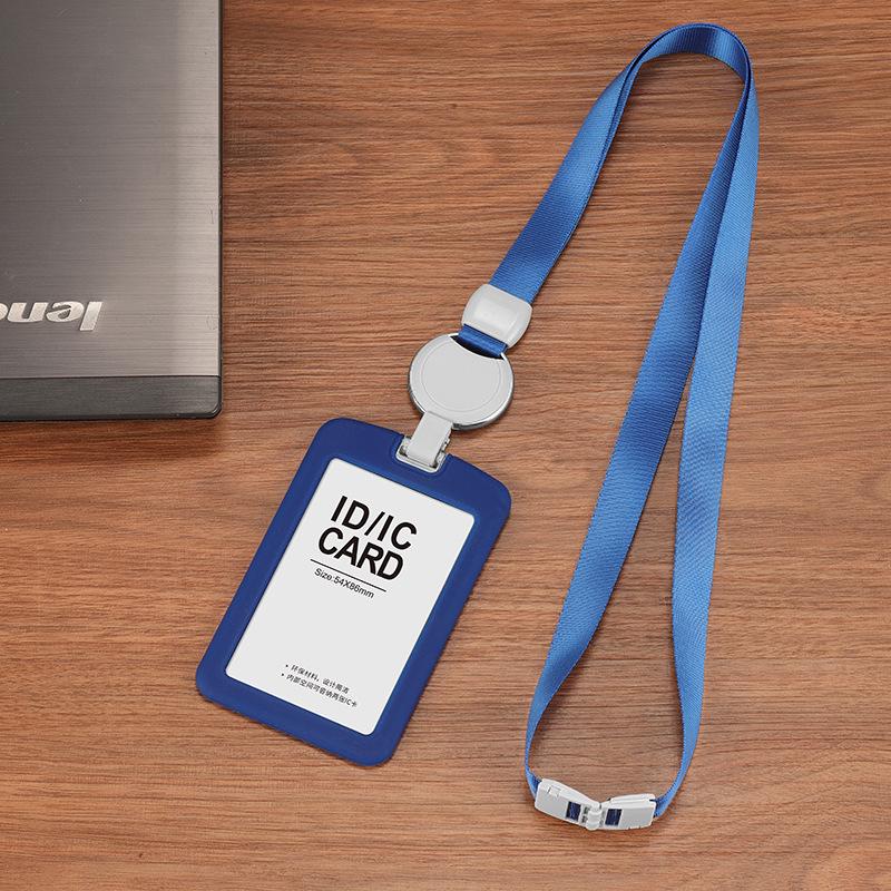 Retractable Silicone ID Card Holder Lanyard with Protective Cover for Badges & Cards