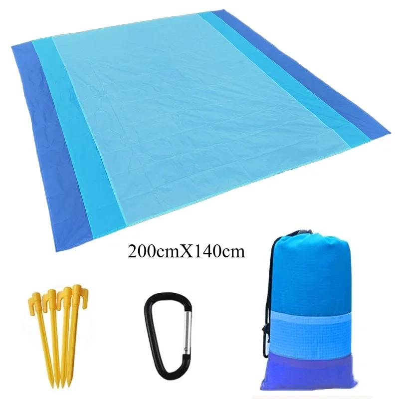 200x210cm Waterproof Pocket Beach Mat Folding Camping Sand Free Blanket Mattress Portable Lightweight Mat Outdoor Picnic Mat