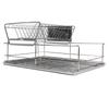 Dish Drying Rack Space Saving 2 Tier Dish Rack for Kitchen Counter Stainless Steel Dish Drainer with Cutlery Holder