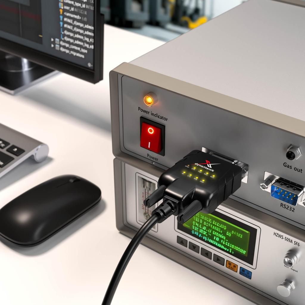 dynattenik DeStatix A9 adapter DB9 with 9 LED FTDI-equipped USB-RS-232 (male), indicators, 6-pack.
