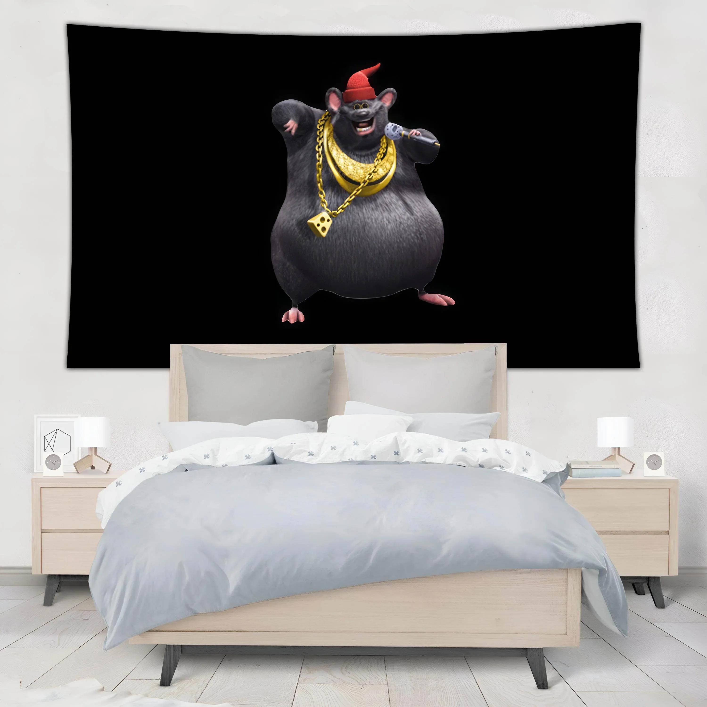 

Biggie Cheese Meme Tapestry Kawaii Anime Mouse Tapestry Wall Hanging Aesthetic Banner Room Decor Lace Christmas 74x94cm(29x37in)