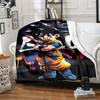 1PC Cartoon Son Goku Print Flannel Blanket, High quality All Seasons, Home Decor, Warmth and Comfort, Perfect for Christmas Gifts