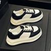Fashion High Quality 6CM Newest Light Thick-Soled White Shoes Woman Spring Lace-Up Casual Sneakers Genuine Leather Vulcanized Shoes