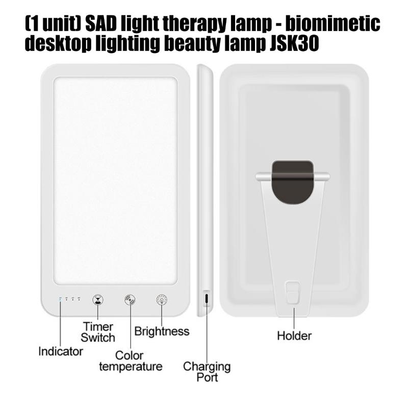 Full Spectrum Sunlight Therapy Lamp Portable  Adjustable Color Brightness Level Timer Memory for Winter Mood Enhancement