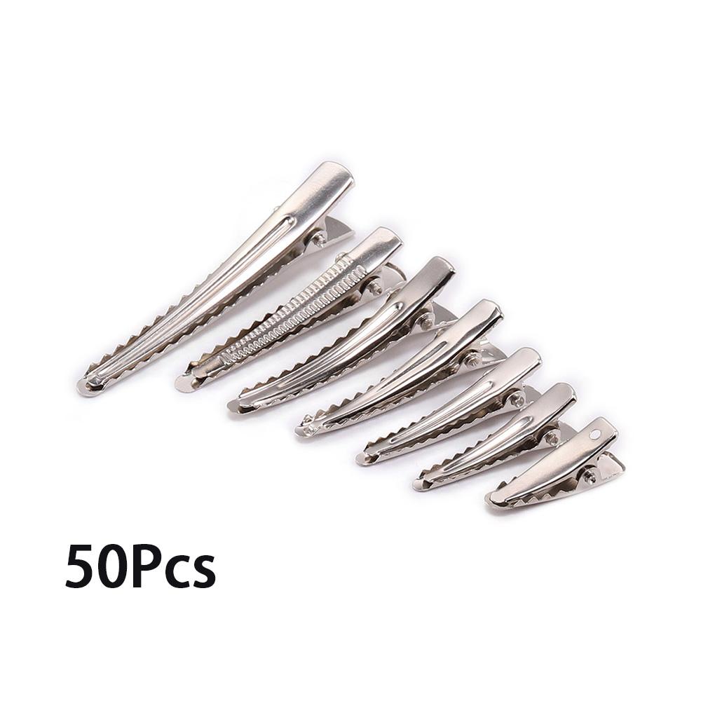 20-50pcs/lot 30/40/45/55/60mm Clips Single Prong Alligat Hairpin With Teeth Blank Setting For DIY Hair Clips Jewelry Making Base