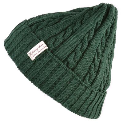 CHARM FUROFU Cable Knit Hat Simple Beanie Watch Linen Hat [Casual Box] [Free Size/Green] Autumn/Winter
