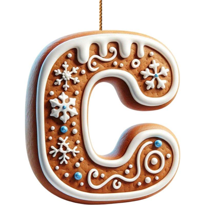 26 Letter Acrylic 2D Flat Christmas Letter Pendant Christmas Tree Hanging Pendent Ornament Keychain Holiday Party Decor Supplie