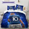 Mbappe Pattern Bedding,Quilt Set Quilt Cover Pillowcase Home Birthday Gift (1 * Duvet Cover + 2 * Pillowcase, Without Core)