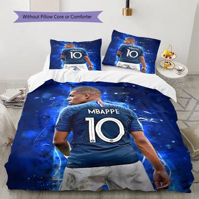 Mbappé Patroon Beddengoed, Dekbed Set Dekbedovertrek Kussensloop Huis Verjaardagscadeau (1 dekbedovertrek + 2 kussenslopen, zonder binnenkussen)