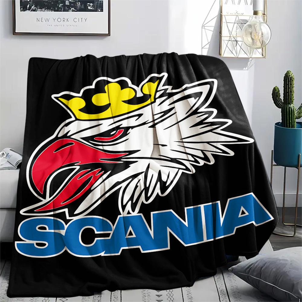 Scania Griffin Head Nákladní Auto Logo Samolepka Deku Deku na Pohovku Kempování Digitální Tisk Venkovní Plyšová Deku Lze Prát v Pračce