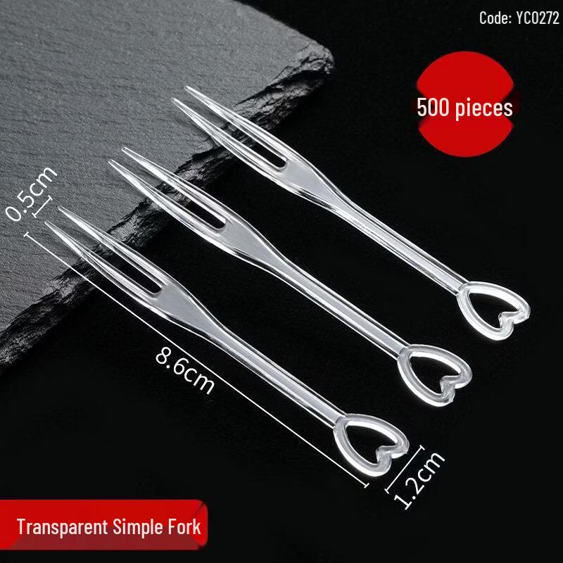 HANDUNYOU Disposable Transparent Fruit Forks