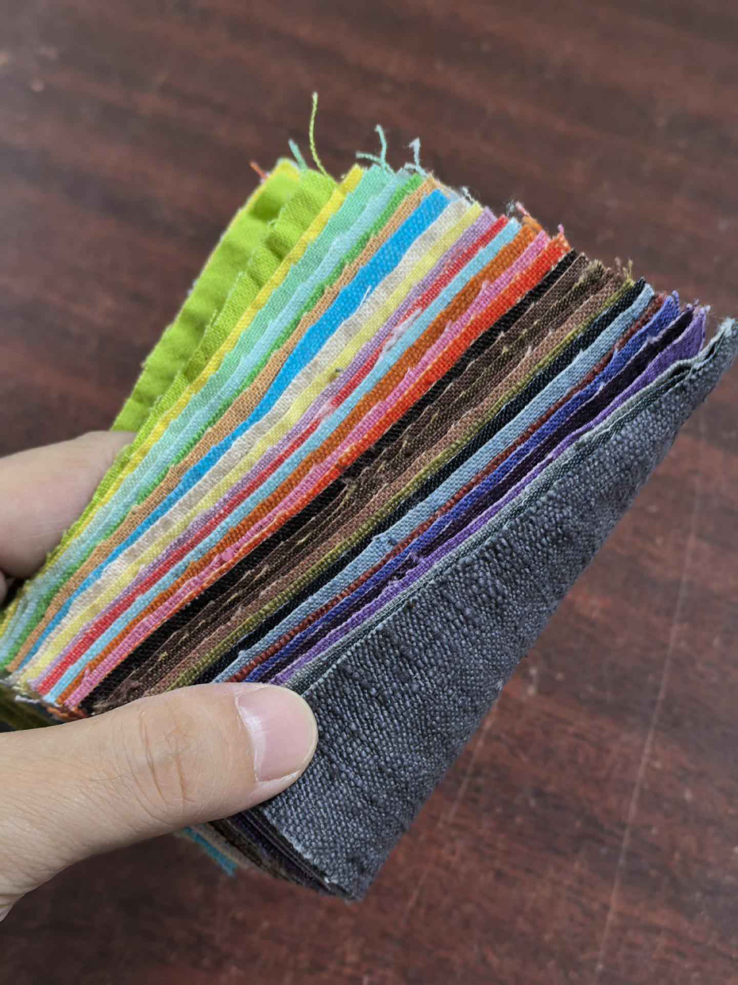 30-100 Pieces Hand-Dyed Pure Cotton Coarse Cloth Set | Handmade DIY Fabric