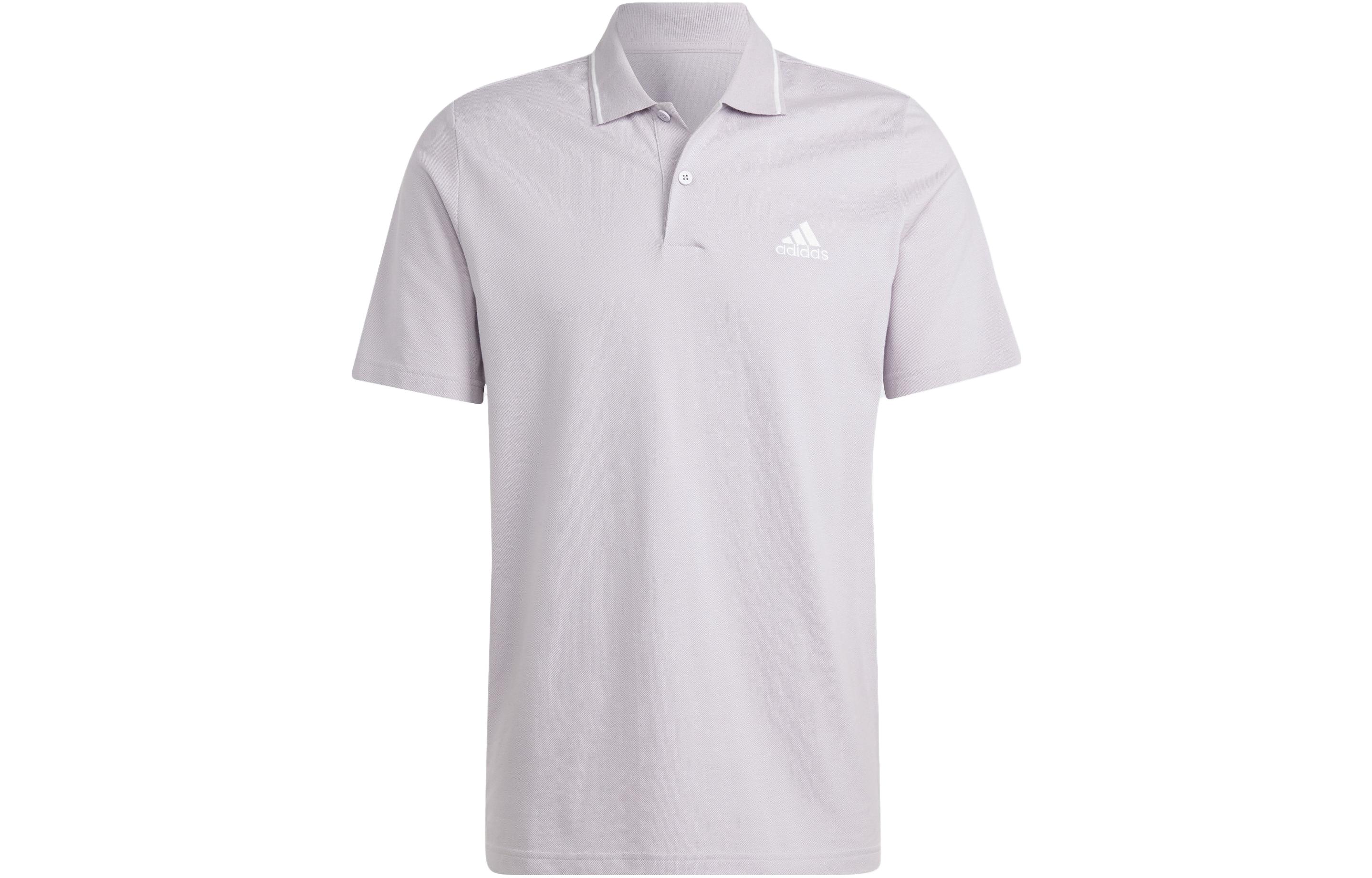 Мужские рубашки-поло Adidas Essential Серебристый воротник-поло Умеренный прямой крой IC9316 XL