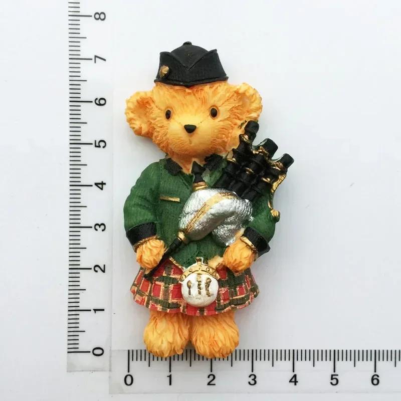 USA Alaska Bear Kawaii Fridge Magnets Tourism Souvenir British Canada Bear Refrigerator Magnetic Stickers Cute Magnet Decor Gift