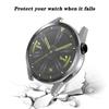 PC-Rahmen Gehärtetes Glas Hülle Kompatibel für Watch GT3 42mm 46mm Smartwatch Stoßfeste Abdeckungen
