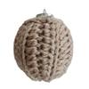 Set Of 2 Knitted Christmas Ornament Balls 6CM Soft Polyester Plastic Handcrafted Seasonal Decoration For Gift Wrapping