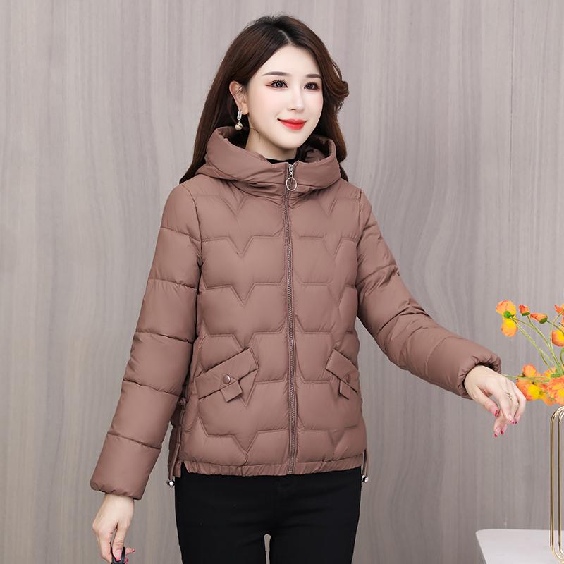 Women's Short Lightweight Down Cotton Jacket 2025 New Style Midi-Length Autumn Winter Coat for Middle-Aged and Elderly