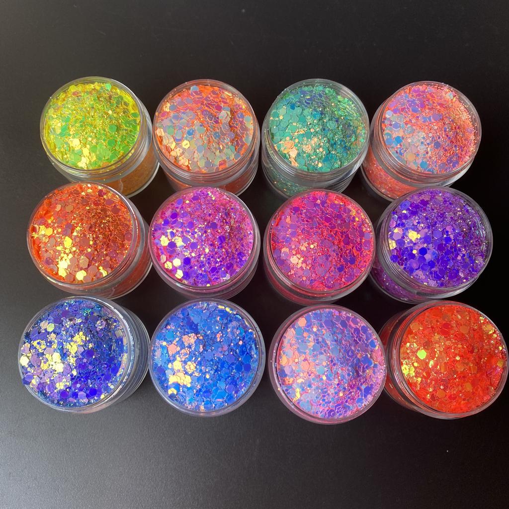 High Quality High Sparkly Chunky Mix Iridescent Glitter Bulk for Resin Craft Nails Makeup Christmas