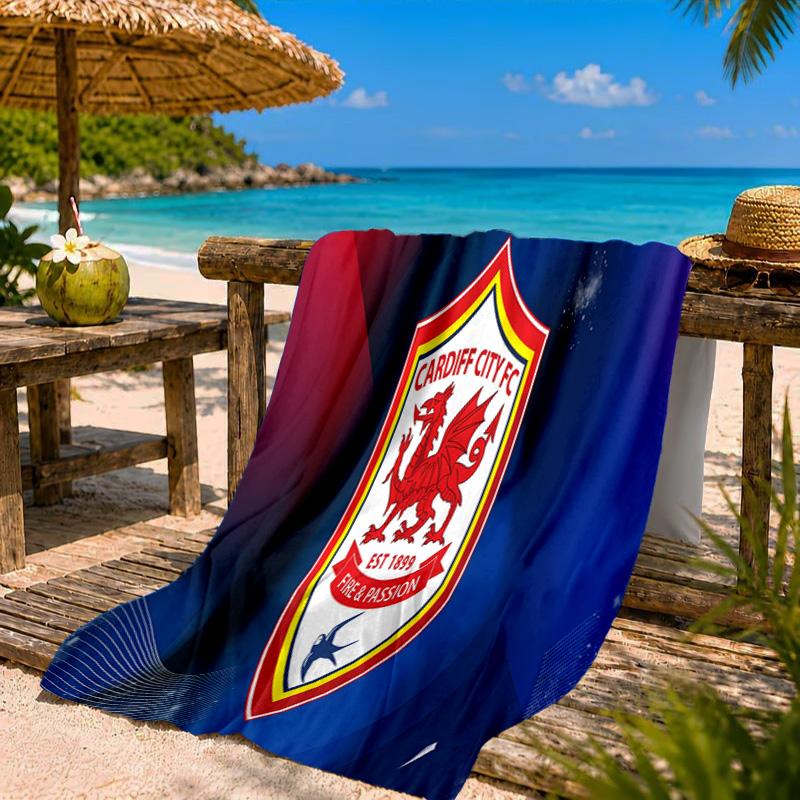 Football Club Cardiff Beach Towel Microfiber Beach Towel, Lightweight and Quick-Dry, for Summer Travel, Swimming Pool Fan Birthday Gift