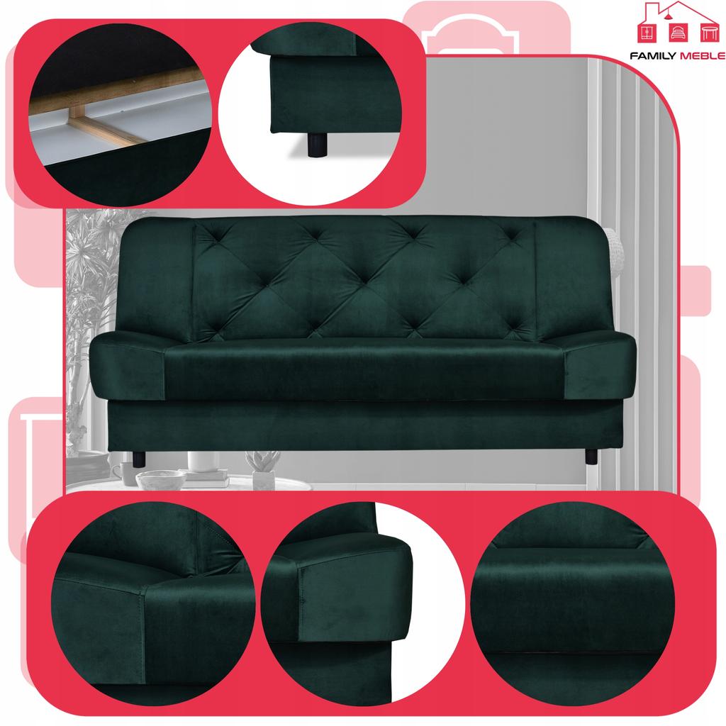 Kanapa sofa Sara Karo rozkładana wersalka spania bonell łóżko Family meble