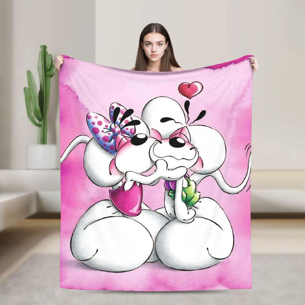 D-Diddles Blankets Flannel Diddl Catoon Soft Throw Blankets for Bedding Couch Bedroom Quilt
