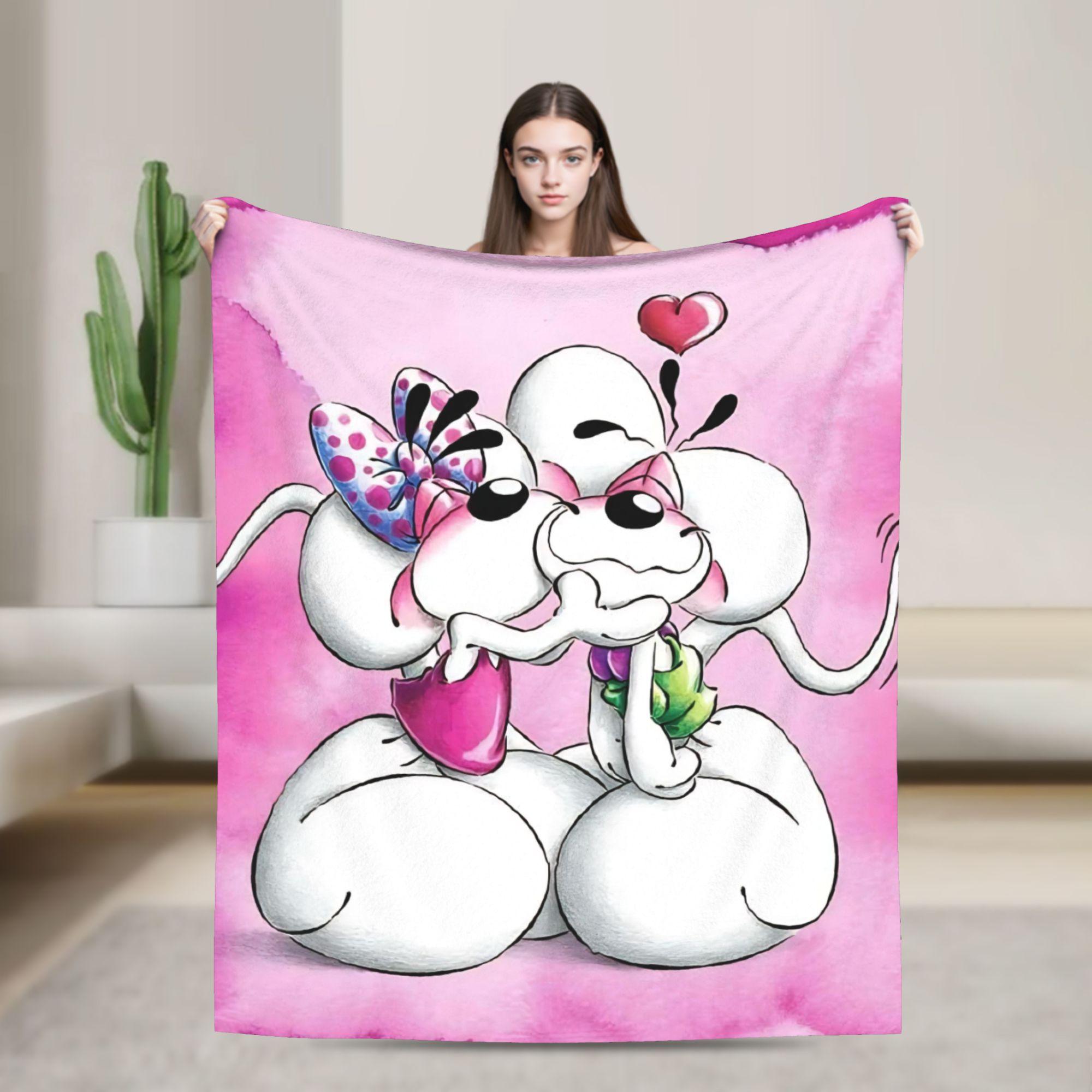 

D-Diddles Plush Blankets Diddl Catoon Funny Throw Blankets for Home Hotel Sofa 150*125cm Bedspreads 75x90cm
