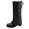 Schwarze Trageriemen-Nischendesign hohe Zigarettenstiefel Damen 2025 neue Frühling und Herbst Retro hohe Stiefel