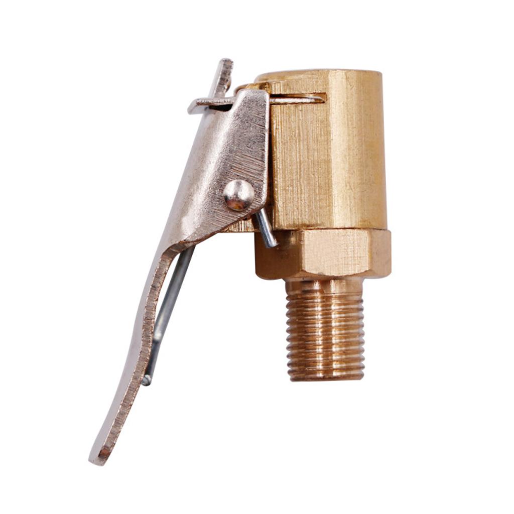 Brass Air Compressor Closed Flow Tire Heavy Duty Lock On Car Tire Inflator Pump Chuck with Clip Quick Converter for Head