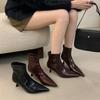 Fashion Bailamos 2025 Winter New Brand Women Ankle Boots Thin High Heel Chelsea Boots Fashion Pointed Toe Back Zip Ladies Short Boots